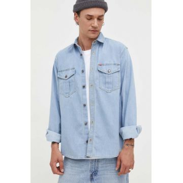 HUGO camasa jeans barbati, cu guler clasic, regular
