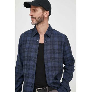 Joop! camasa barbati, culoarea albastru marin, cu guler clasic, regular