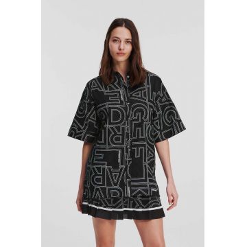 Karl Lagerfeld camasa de in culoarea negru, cu guler clasic, relaxed
