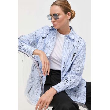 Karl Lagerfeld camasa din bumbac femei, cu guler clasic, regular