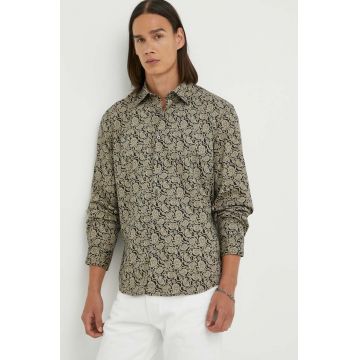 Marc O'Polo camasa din bumbac barbati, culoarea negru, cu guler clasic, regular