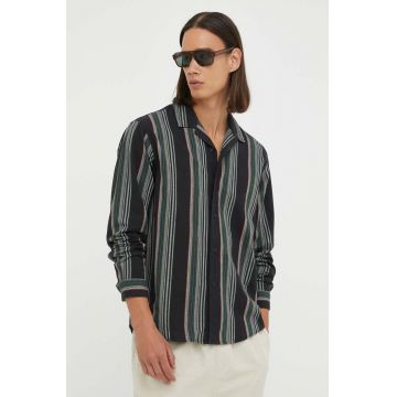 Marc O'Polo camasa din bumbac DENIM barbati, culoarea negru, regular