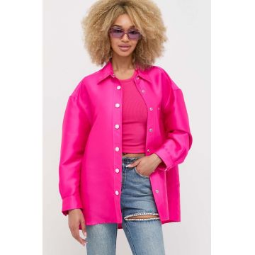 Miss Sixty camasa femei, culoarea roz, cu guler clasic, relaxed