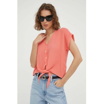 Mustang camasa din bumbac femei, culoarea roz Mustang camasa din bumbac femei, culoarea roz