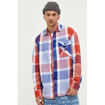 Tommy Jeans camasa din bumbac barbati, cu guler clasic, relaxed