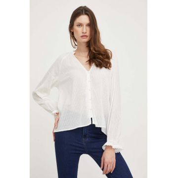 Answear Lab camasa din bumbac femei, culoarea alb, regular