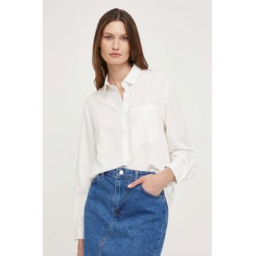 Answear Lab camasa femei, culoarea alb, cu guler clasic, relaxed