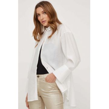 Answear Lab camasa femei, culoarea alb, cu guler clasic, relaxed