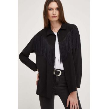 Answear Lab camasa X limited collection NO SHAME femei, culoarea negru, cu guler clasic, relaxed