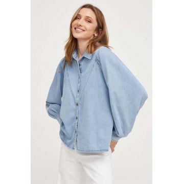 Answear Lab camasa jeans femei, cu guler clasic, regular