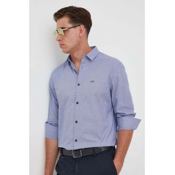 Armani Exchange camasa din bumbac barbati, cu guler clasic, regular