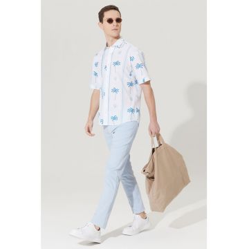 Camasa cu maneci scurte cu model tropical