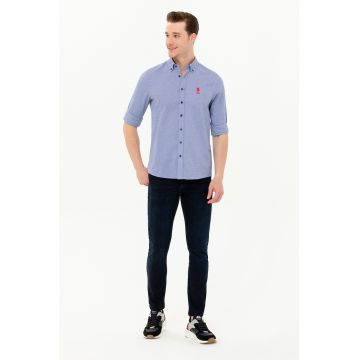 Camasa din amestec de bumbac cu guler Oxford