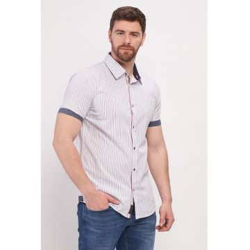 Camasa din bumbac cu maneci scurte - Alb