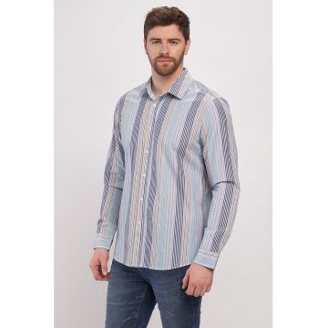 Camasa regular fit de bumbac cu model in dungi