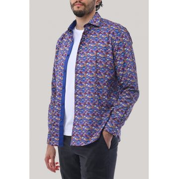 Camasa slim fit cu model grafic