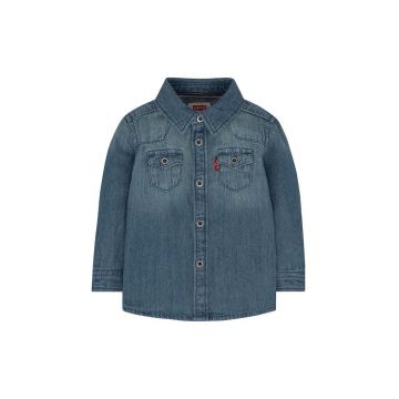 Levi's cămașă din bumbac pentru bebeluși culoarea turcoaz