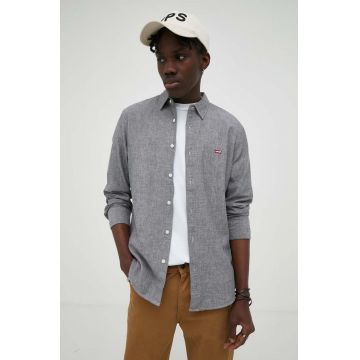Levi's camasa din bumbac barbati, culoarea gri, cu guler clasic, slim