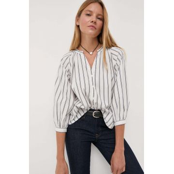 Levi's camasa din bumbac femei, culoarea alb, cu guler stand-up, regular