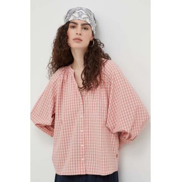 Levi's camasa din bumbac femei, culoarea portocaliu, regular