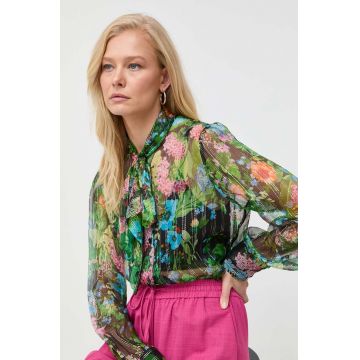 MAX&Co. camasa de matase cu un decolteu legat, regular