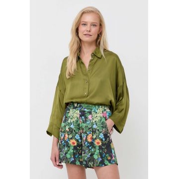 MAX&Co. camasa femei, culoarea verde, cu guler clasic, relaxed