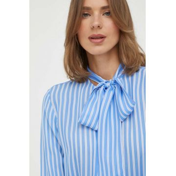 MICHAEL Michael Kors camasa din amestec de matase cu un decolteu legat, relaxed