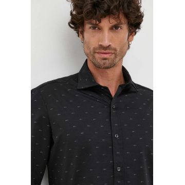 Paul&Shark camasa barbati, culoarea negru, cu guler clasic, regular