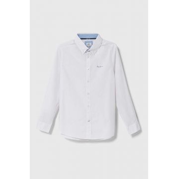 Pepe Jeans camasa de bumbac pentru copii culoarea alb