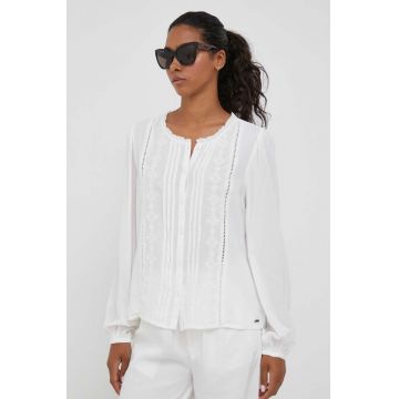 Pepe Jeans camasa femei, culoarea alb, regular