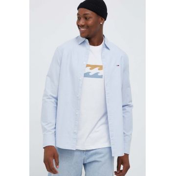 Tommy Jeans camasa din bumbac barbati, cu guler clasic, regular