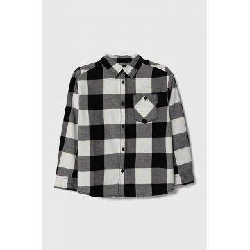 United Colors of Benetton camasa de bumbac pentru copii culoarea negru