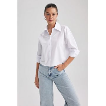 Camasa crop cu maneci cazute