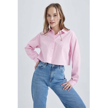 Camasa crop cu model in dungi