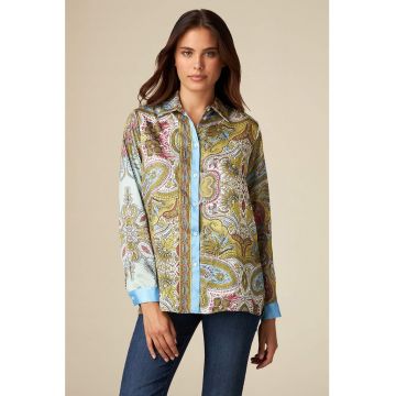 Camasa de satin cu imprimeu