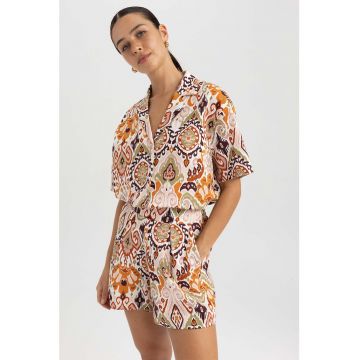 Camasa din bumbac cu model grafic