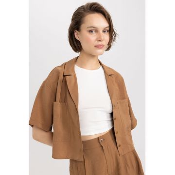 Camasa relaxed fit cu maneci scurte