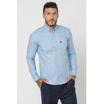 Camasa slim fit cu buzunar pe piept Evito