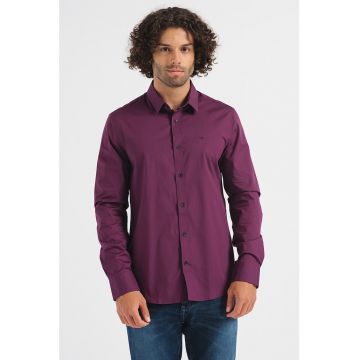 Camasa slim fit din amestec de bumbac organic