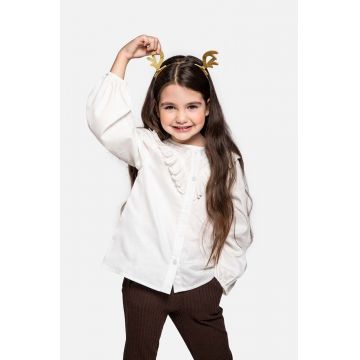 Coccodrillo camasa de bumbac pentru copii culoarea alb