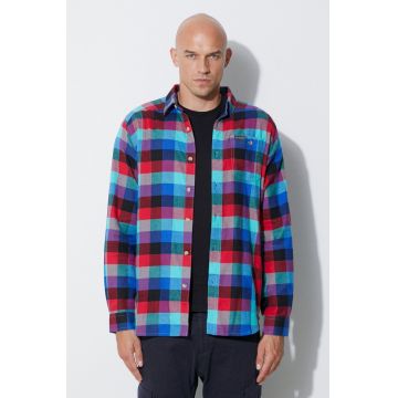 Columbia cămașă Cornell Woods Flannel LS bărbați, culoarea roșu, cu guler clasic, regular 1617951