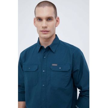Columbia camasa barbati, culoarea verde, cu guler clasic, regular Columbia camasa barbati, culoarea verde, cu guler clasic, regular