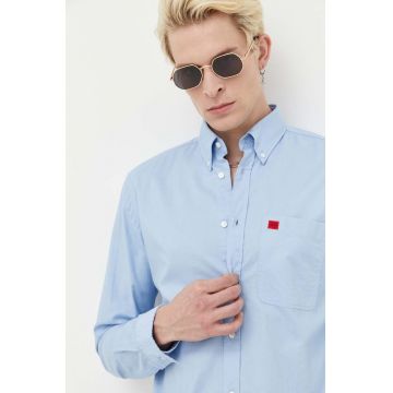 HUGO camasa din bumbac barbati, cu guler button-down, slim