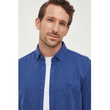 Joop! camasa barbati, culoarea albastru marin, cu guler button-down, regular