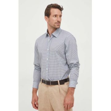 Joop! camasa din bumbac barbati, culoarea albastru marin, cu guler clasic, regular