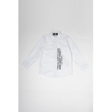 Karl Lagerfeld - Camasa din bumbac cu imprimeu text