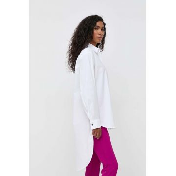 Liviana Conti camasa femei, culoarea alb, cu guler clasic, relaxed