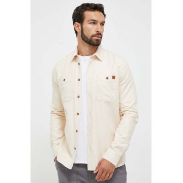 Mammut camasa din bumbac barbati, culoarea bej, cu guler clasic, regular