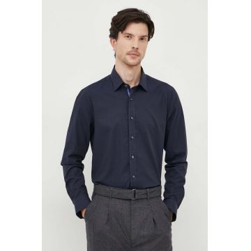 Michael Kors camasa barbati, culoarea albastru marin, slim