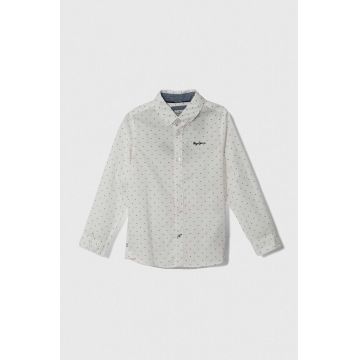 Pepe Jeans camasa de bumbac pentru copii culoarea alb